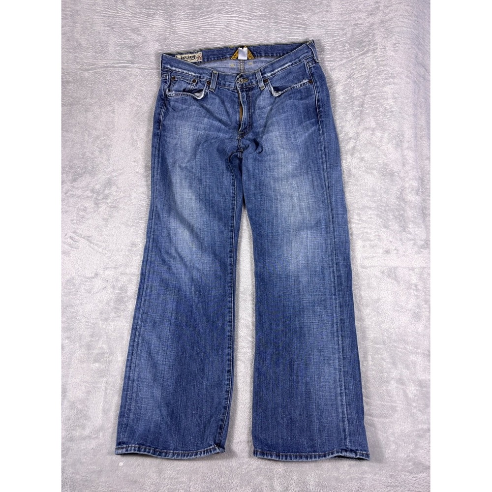 Vintage Lucky Brand Vintage Straight Jeans Mens 34x31 Blue Embroidered